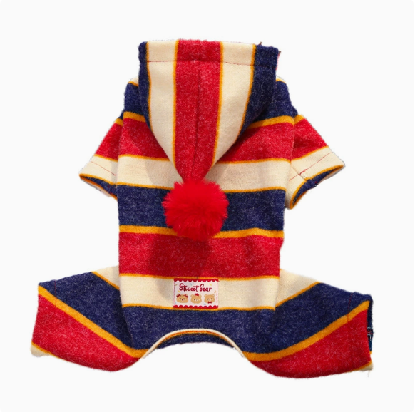 Dog and cat clothing in British style, imitation rabbit fur, pet four-legged clothes