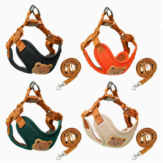 New style chest and back harness with leash. Suitable for small and medium-sized dogs.