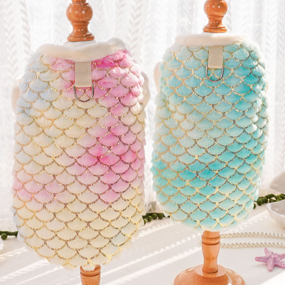 Dog cat clothes Autumn winter warm flannel mermaid two feet clothing small and medium-sized dog pet supplies wholesale