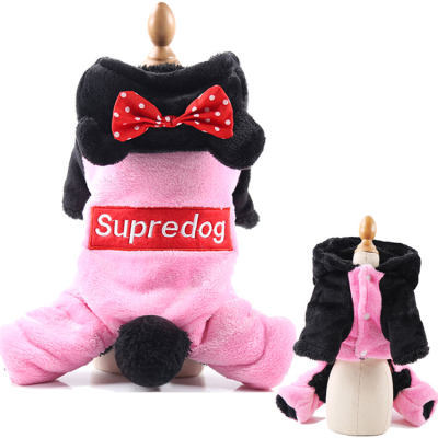 Four-legged flannel dog pet cat clothing supplies warm colorful stripes spot manufacturers wholesale