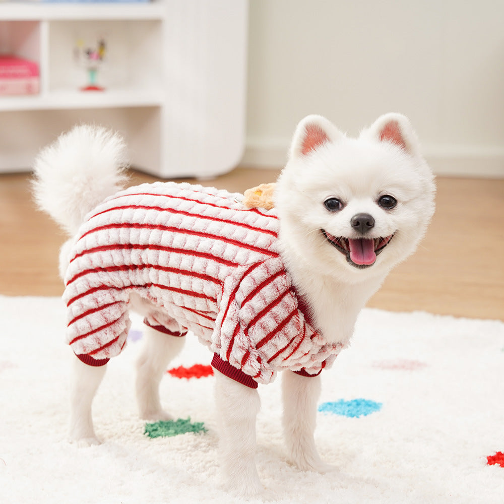 Four-legged Clothing Homewear: Warm and Fun Cartoon Dog and Cat Clothes