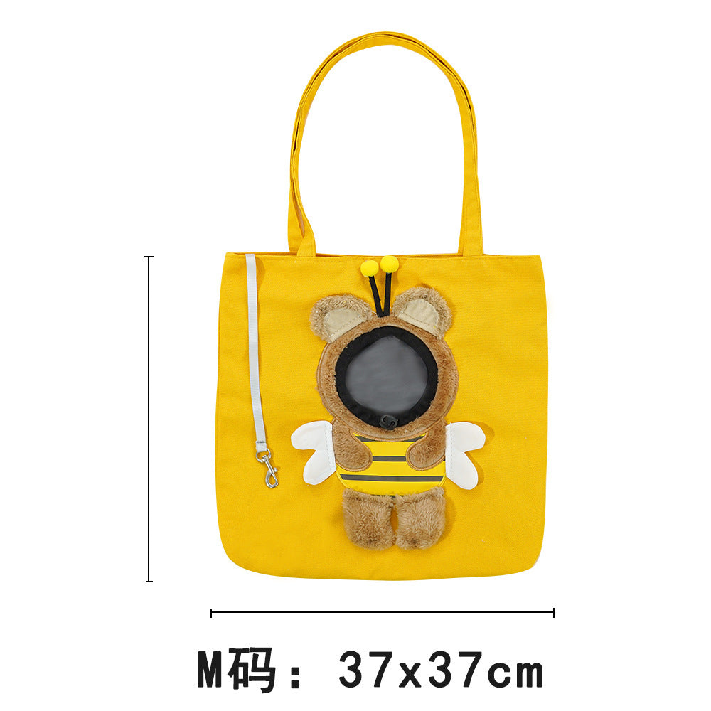 Pet dog and cat travel bag - single shoulder strap - with opening at the top