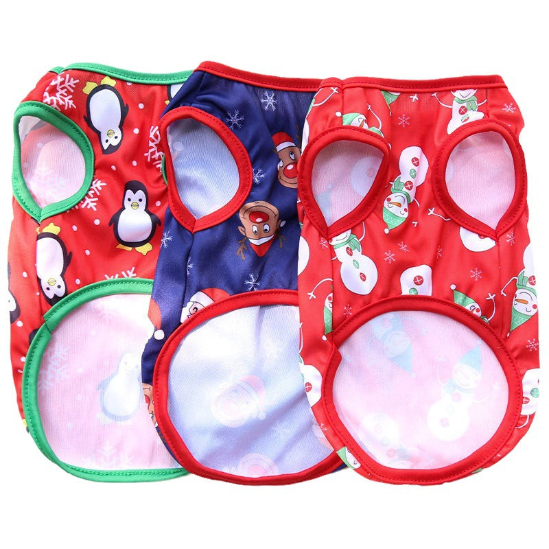 Pet Dog Cat Christmas vest clothes Pet small medium dog Teddy Bee bear snowman elk supplies decoration
