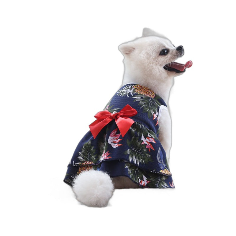 Spring summer fall pet dog and cat vest Pineapple skirt Hawaiian style