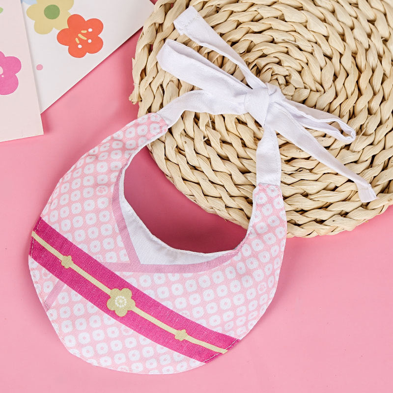 Dog and cat saliva towel Pink blue double-sided printed spring summer fall scarf