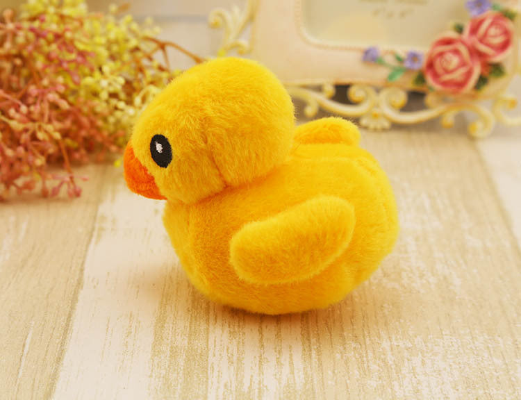 Cute little yellow duck plush sound toy