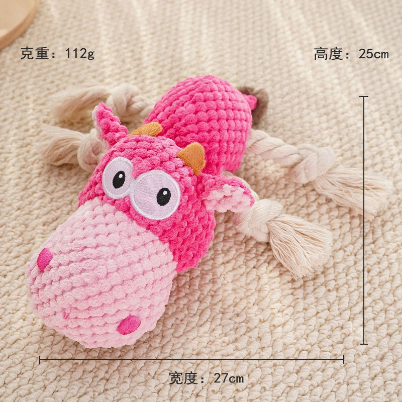 Multi-style plush toy Bite resistant ball rope sound toy fruit cartoon animal cat/dog pet supplies