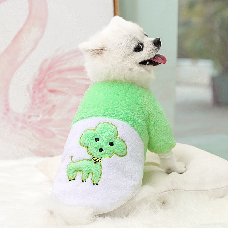 Dog cat Clothes Pet supplies Autumn and winter warm clothes soft cotton wool clothes two feet pet clothes