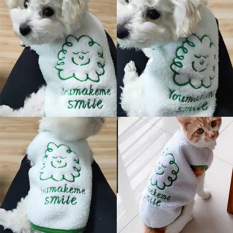 Autumn and winter two legs warm pet small dog dog clothes cat supplies vest