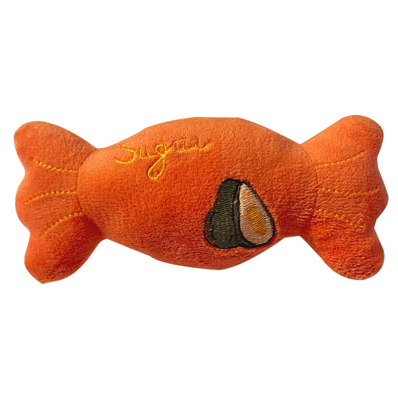 Grinds and grinds and grinds and chews and candy stuffed vocal pet toys