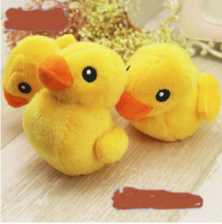 Cute little yellow duck plush sound toy