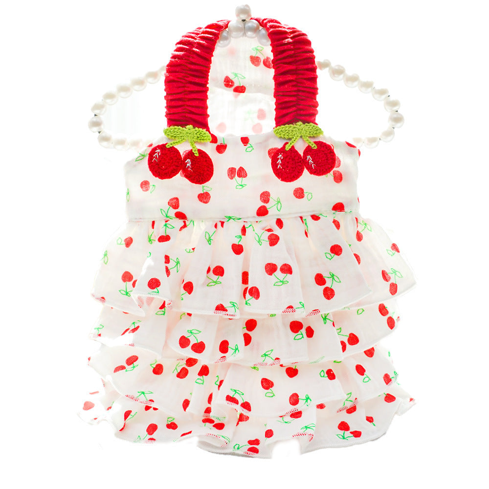 Summer all-cotton dress dog clothes are suitable for small and medium-sized dogs pet clothing