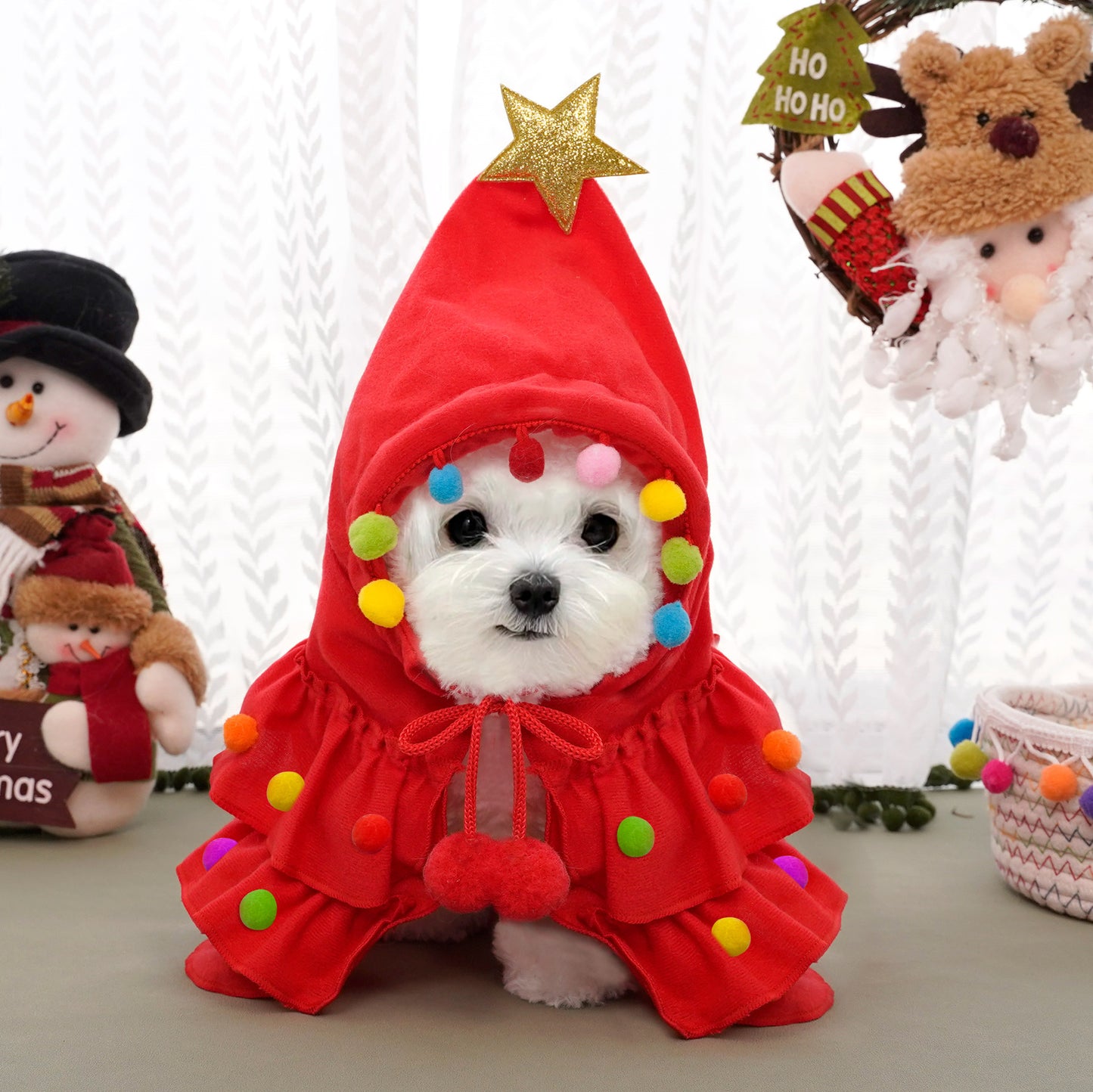 Christmas pet clothing two-color pet cape dog transform pack holiday supplies wholesale
