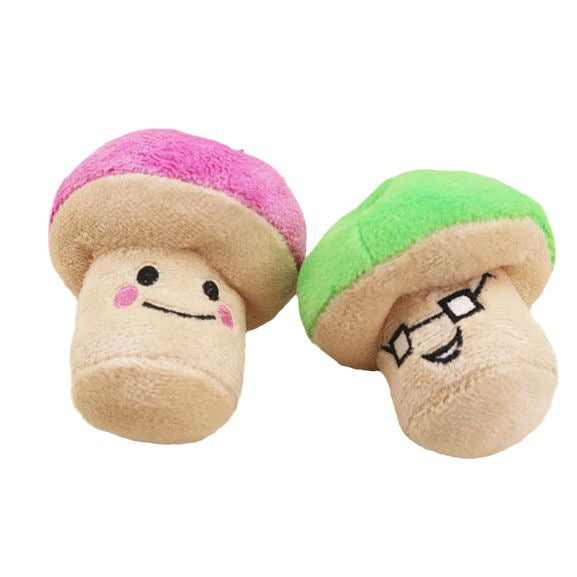 Pink mushroom Green mushroom plush vocal pet toy