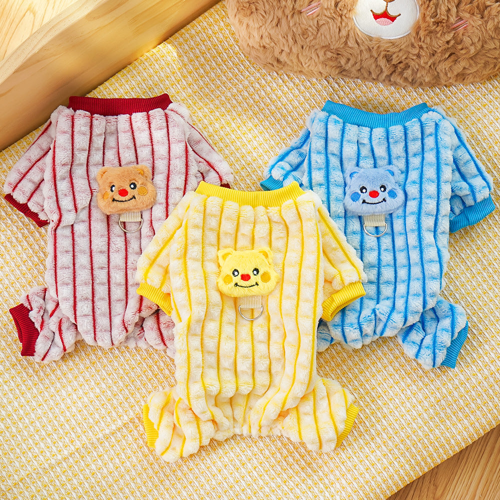 Four-legged Clothing Homewear: Warm and Fun Cartoon Dog and Cat Clothes