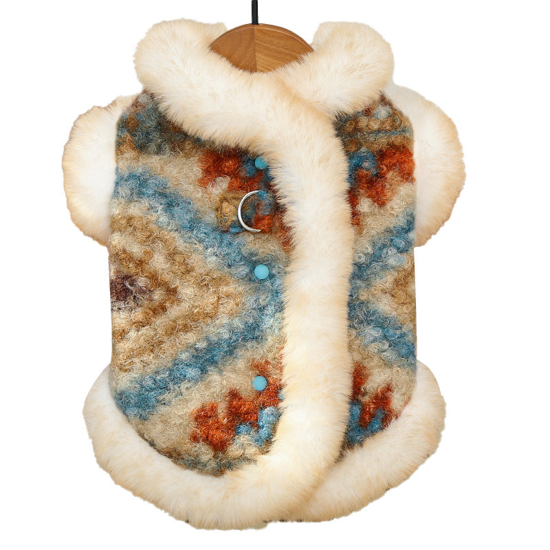 New autumn-winter pet clothing - double-layered insulated cardigan jacket - suitable for outdoor use