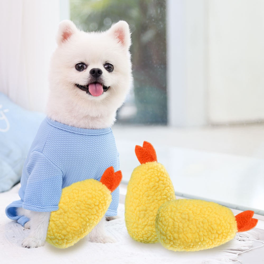 Teeth-grinding and bite-resistant fried chicken plush cat and dog vocalization toy