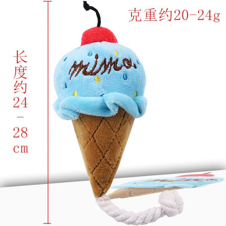 Multi-style plush toy Bite resistant ball rope sound toy fruit cartoon animal cat/dog pet supplies