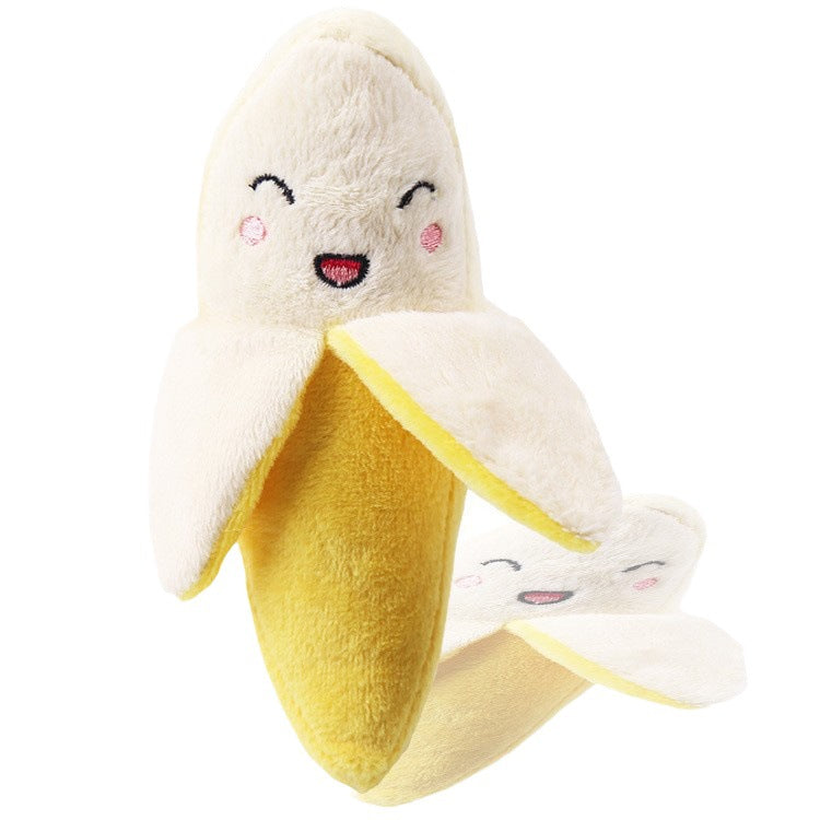 Yellow fruit banana dog toy plush sound BB