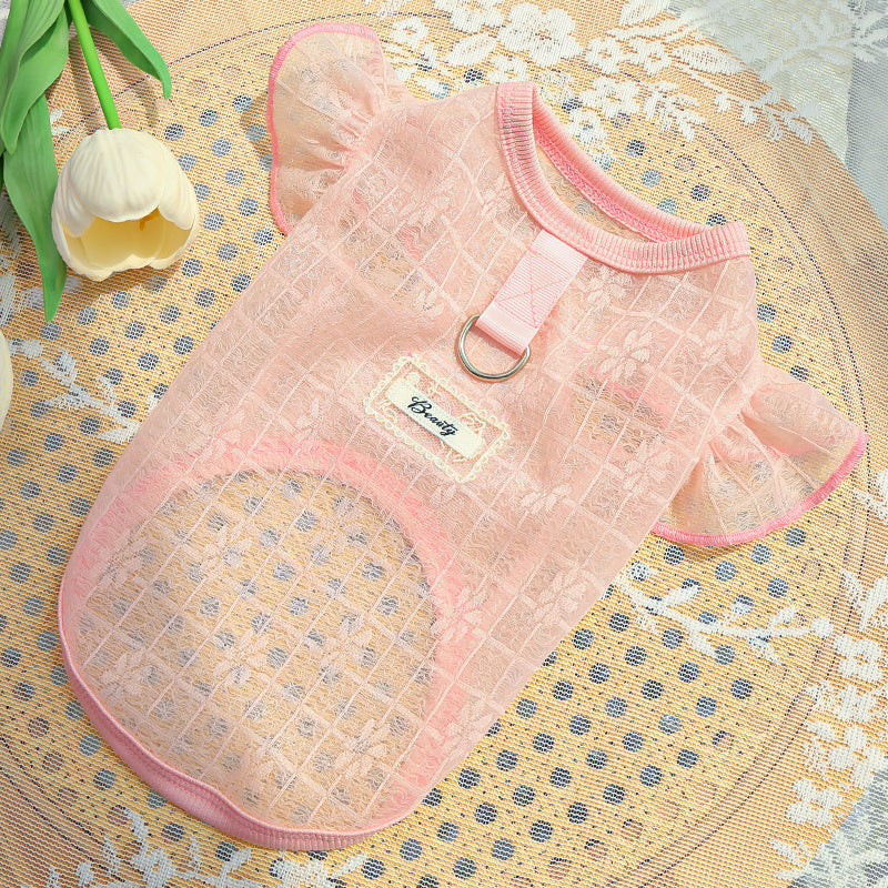 Four-legged lace netting dress for pets - dog or cat clothing