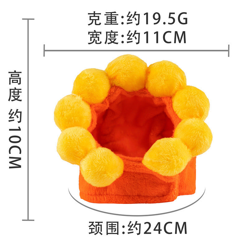 New cute sunflower hat adjustable pet headwear