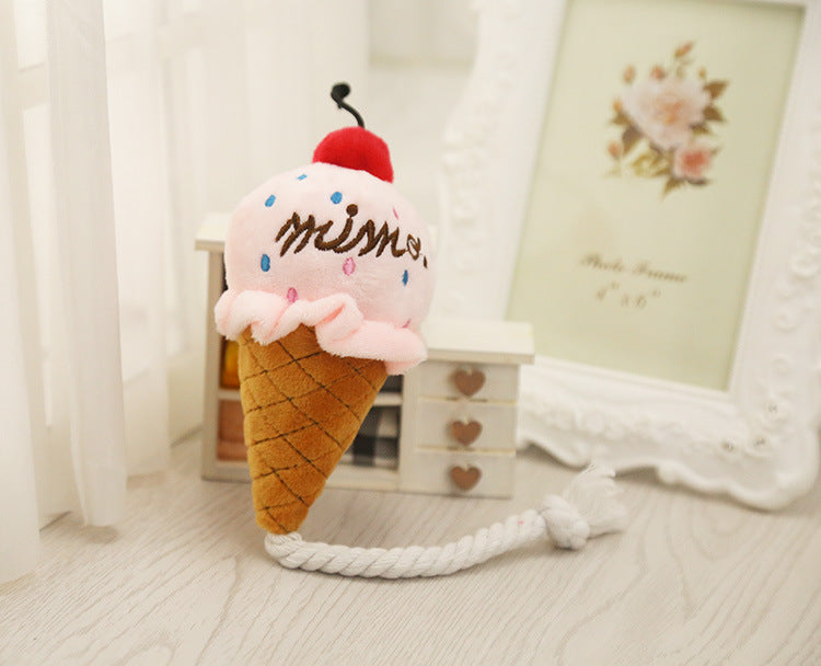 Two color ice cream sound toy pink dog cat
