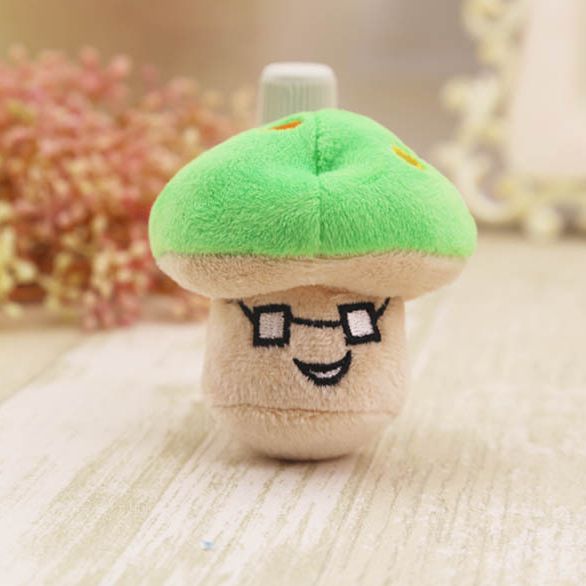 Pink mushroom Green mushroom plush vocal pet toy