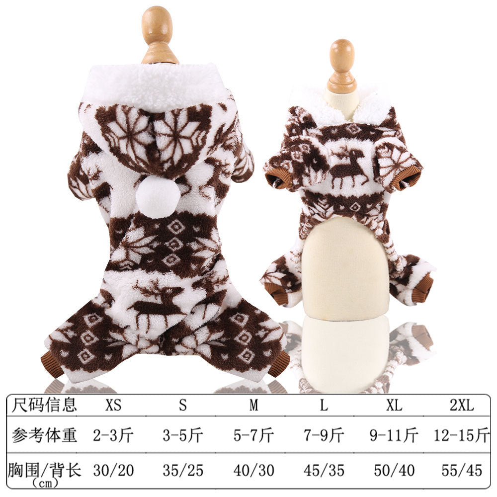 Small big Dog Christmas pet supplies clothes Teddy cat cotton-padded clothing funny autumn and winter pet clothing
