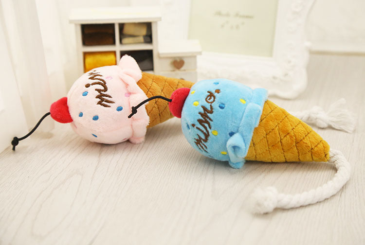 Two color ice cream sound toy pink dog cat