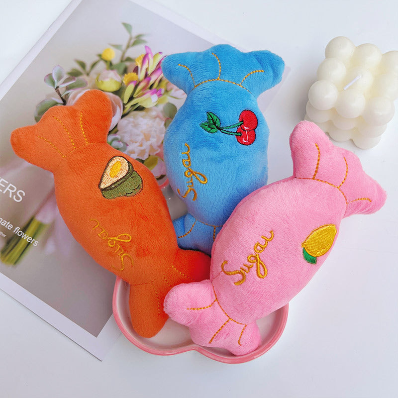 Grinds and grinds and grinds and chews and candy stuffed vocal pet toys