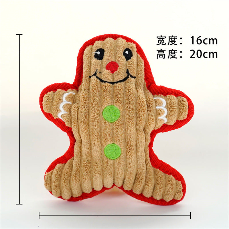 Christmas plush sound bite resistant teeth relief dog and cat toys