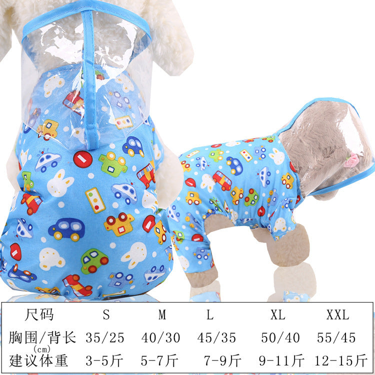 Small mediume co-transparency dog raincoat