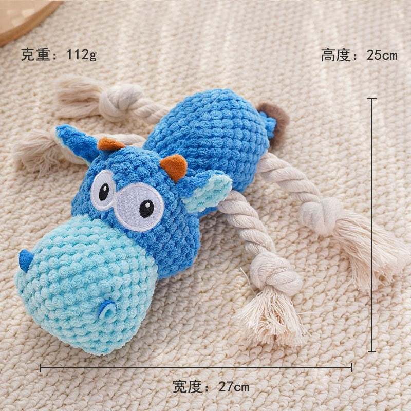 Multi-style plush toy Bite resistant ball rope sound toy fruit cartoon animal cat/dog pet supplies