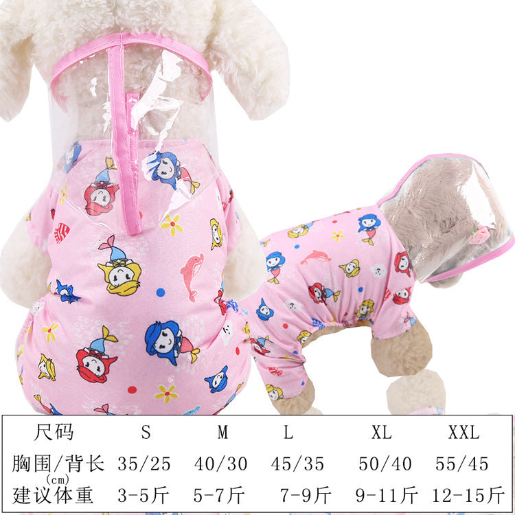 Small mediume co-transparency dog raincoat