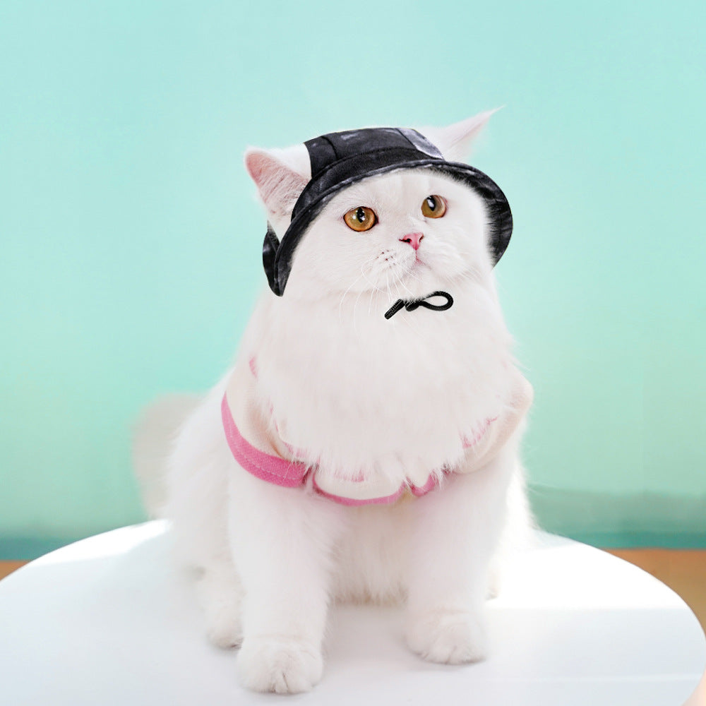 Dog cat sunshade hat anti-exposure ears adjustable rope buckle fisherman hat pet supplies wholesale