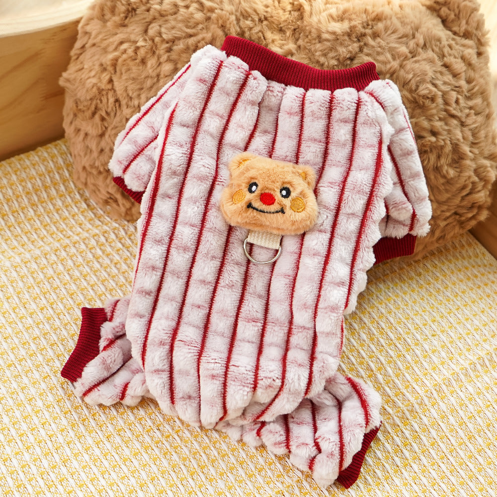 Four-legged Clothing Homewear: Warm and Fun Cartoon Dog and Cat Clothes