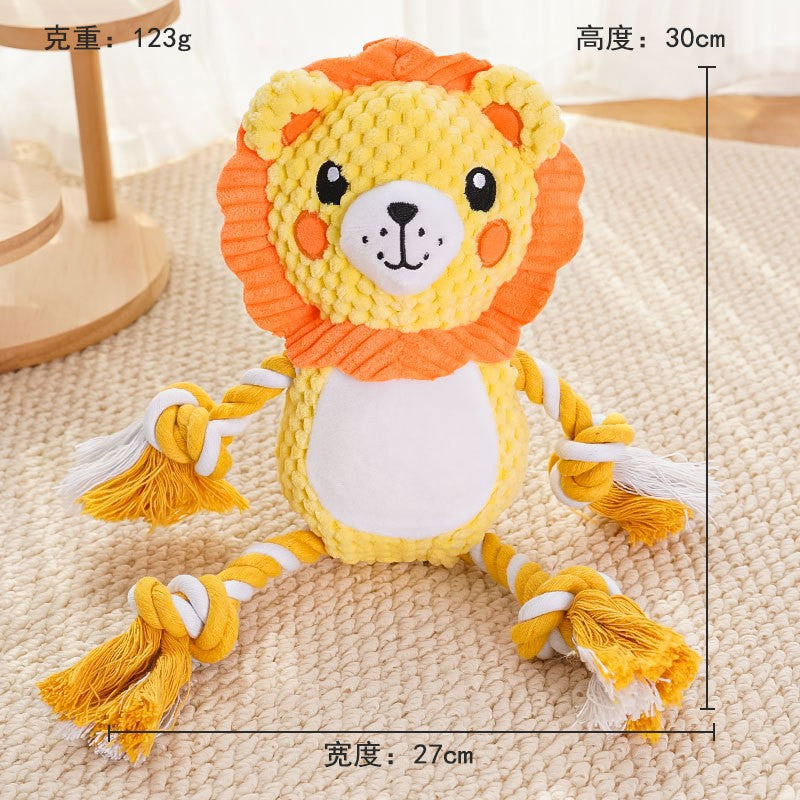 Multi-style plush toy Bite resistant ball rope sound toy fruit cartoon animal cat/dog pet supplies