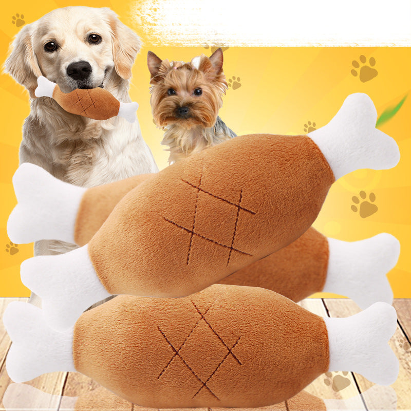 Dog bone chicken leg fruit carrot pet dog cat plush sound bite pet toy supplies wholesale