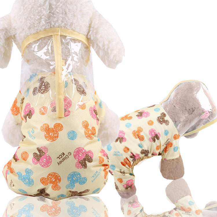 Small mediume co-transparency dog raincoat