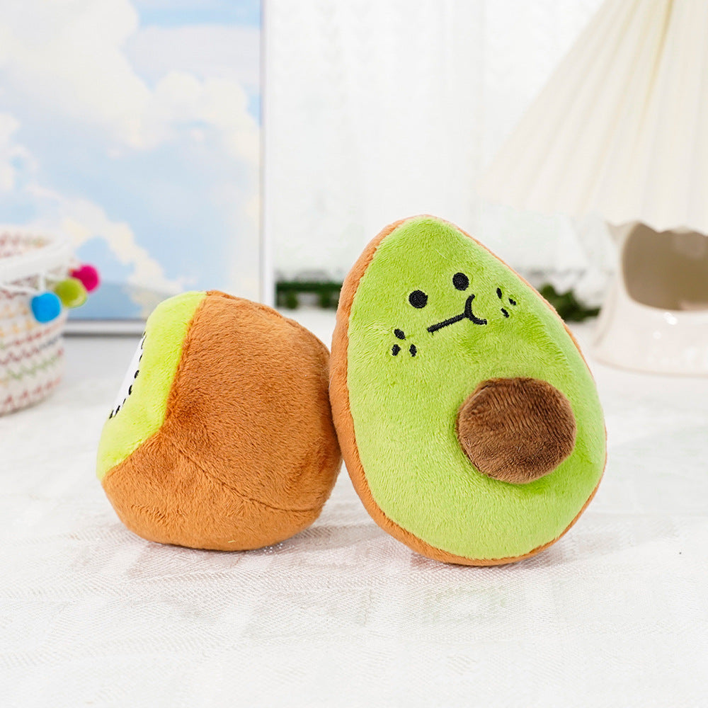 Plush avocado sound toy grinding teeth boredom dog cat manufacturers wholesale