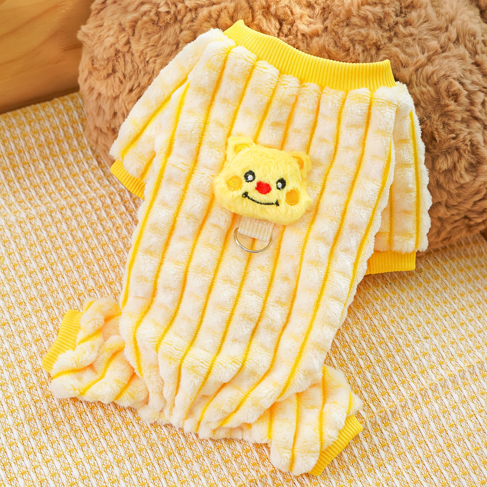 Four-legged Clothing Homewear: Warm and Fun Cartoon Dog and Cat Clothes