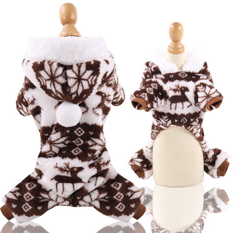 Four-legged flannel dog pet cat clothing supplies warm colorful stripes spot manufacturers wholesale