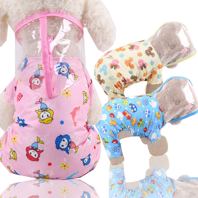 Small mediume co-transparency dog raincoat