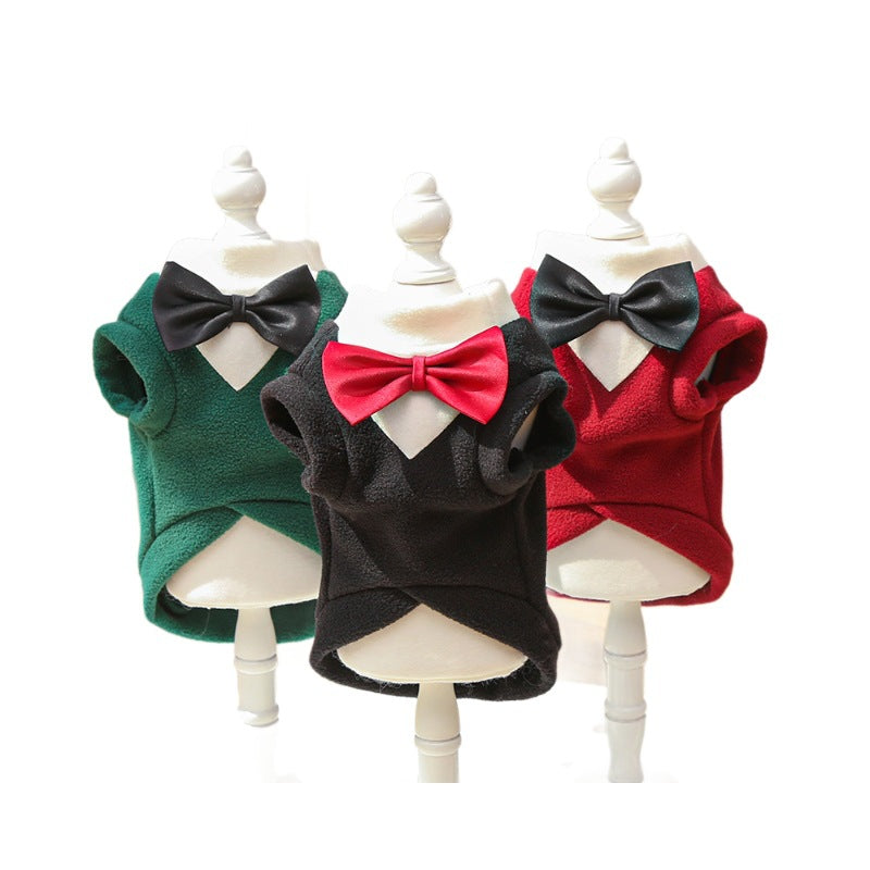 Pet clothing - dog clothes, bow tie, jacket - new style for autumn and winter, providing good warmth.