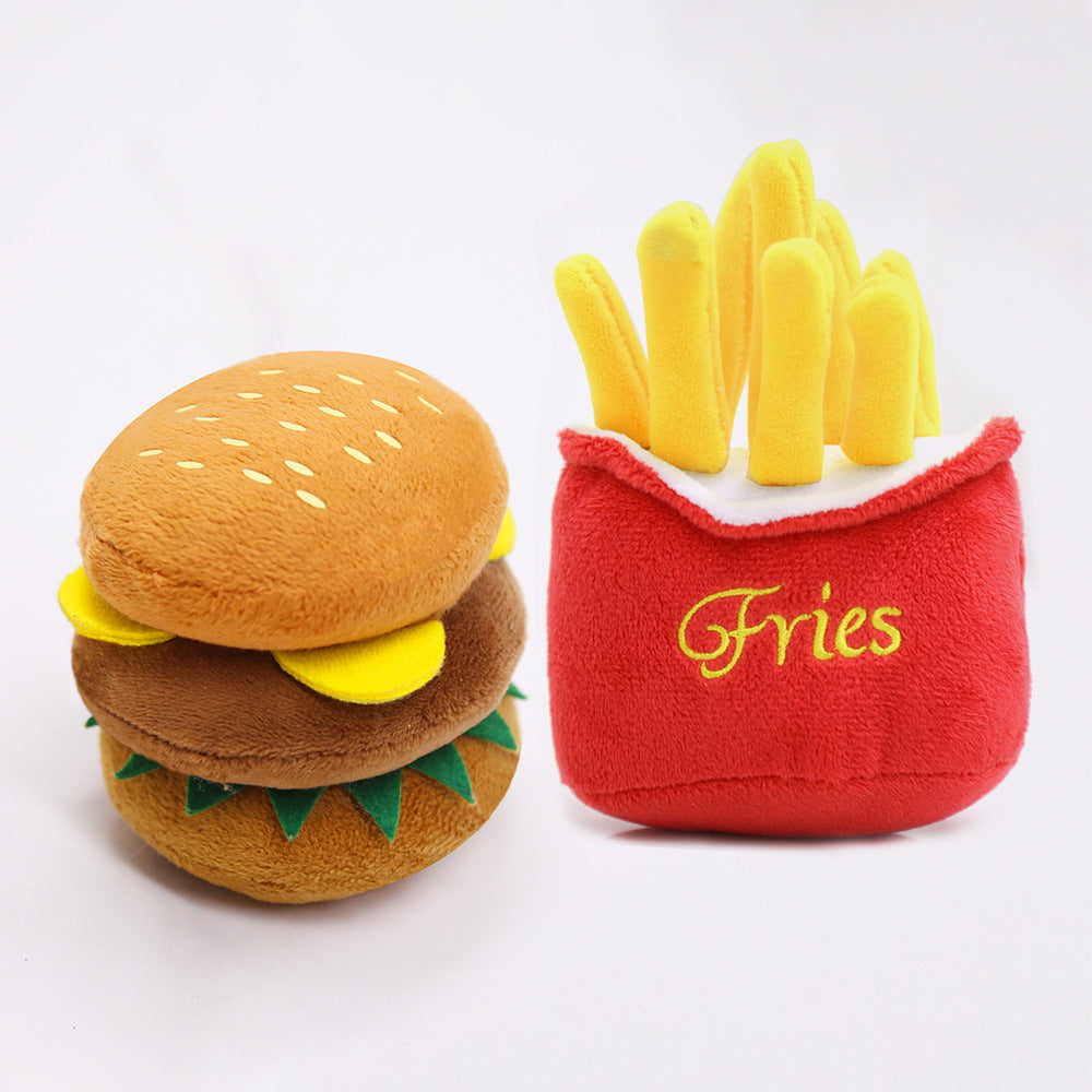 Multi-style plush toy Bite resistant ball rope sound toy fruit cartoon animal cat/dog pet supplies