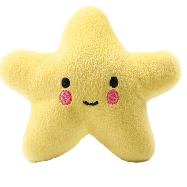 Pentagonal smiley face sound plush toy bb called dog cat toy