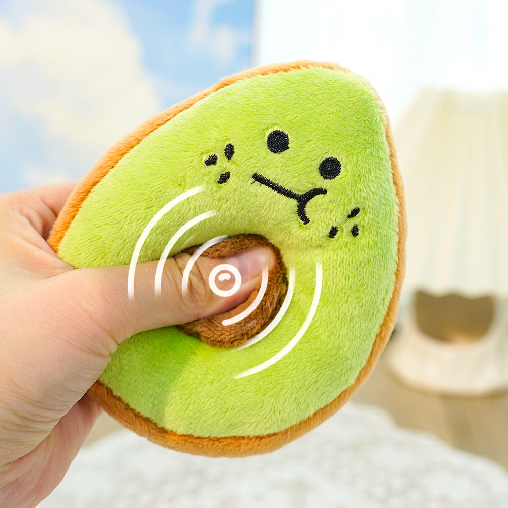 Plush avocado sound toy grinding teeth boredom dog cat manufacturers wholesale