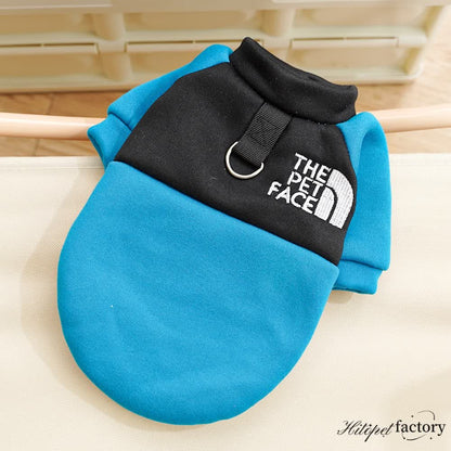 Fall/Winter fashionable color-matched fleece pullover for pets, providing warmth and comfort