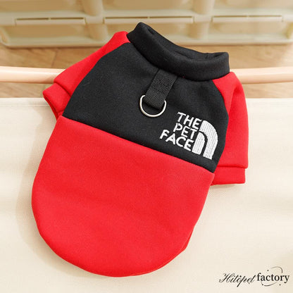 Fall/Winter fashionable color-matched fleece pullover for pets, providing warmth and comfort