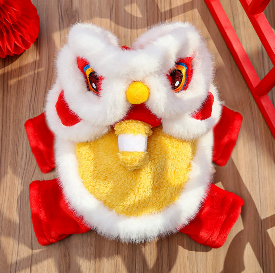 Dog and cat New Year clothes in various styles, pet lion dance transformation costumes, embroidered clothes